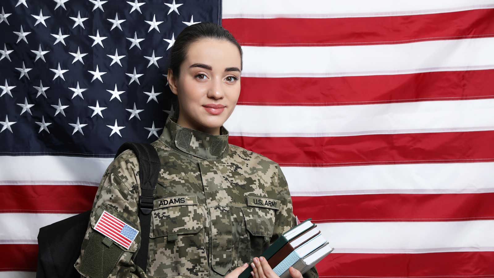 Military high school student in uniform